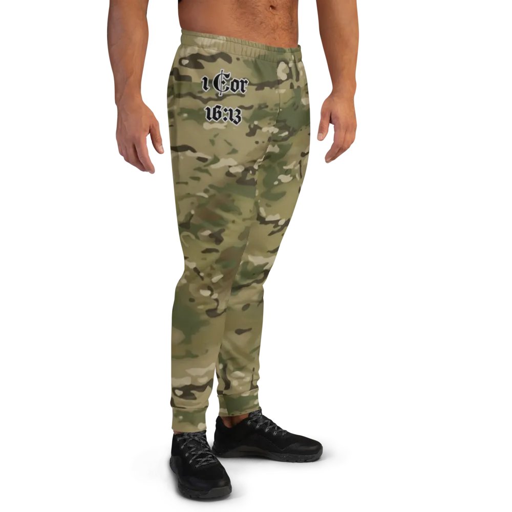 Faithful Camo: 1 Corinthians 16:13 Male Joggers - Multicam product image (8)