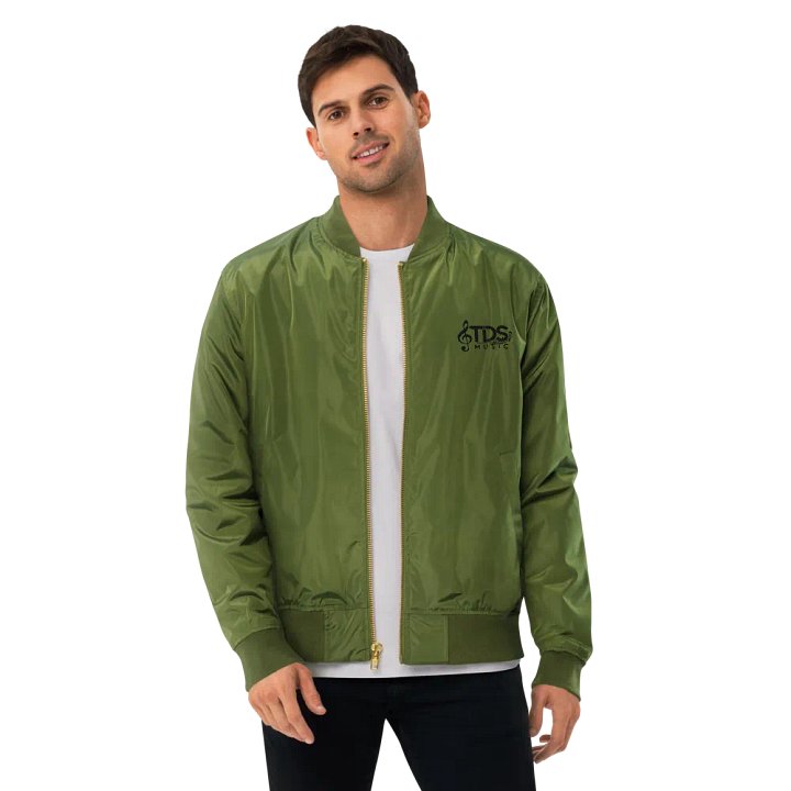 TDS Music Unisex Recycled Bomber Jacket - Black & Army Green, Sustainable Style product image (1)