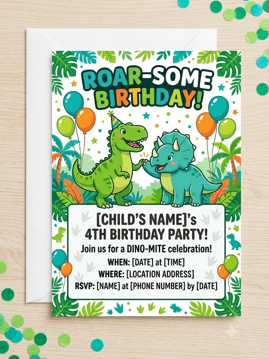 Dinosaur Birthday Party Invitation product image (1)