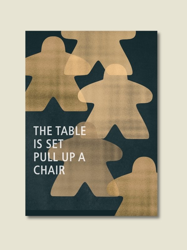 Risograph Meeples Board Game Room Poster - UNFRAMED product image (1)