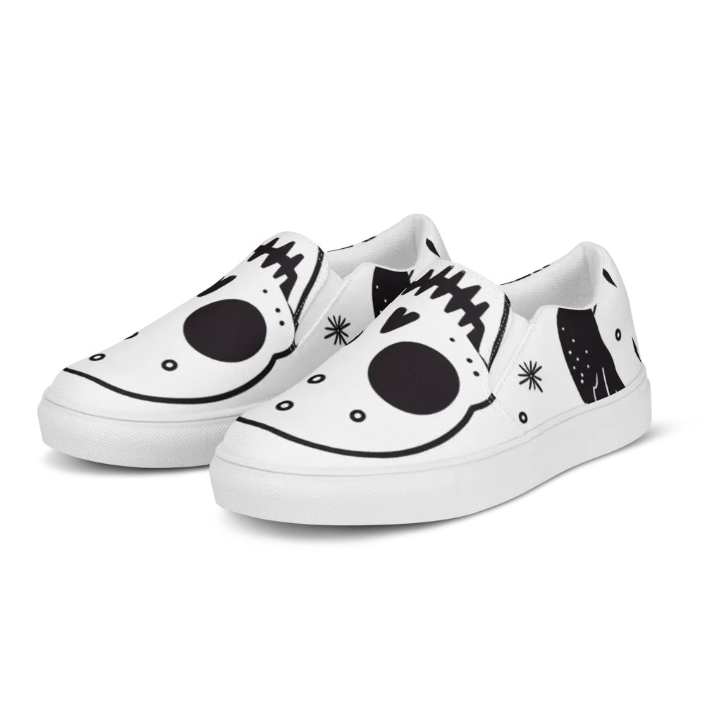 Men's Slip-On Canvas Shoes with Large Skull Design 💀 product image (5)