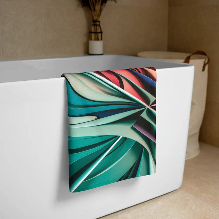 Abstract Art Sublimated Beach Towel - Vibrant Colours, Premium Cotton & Polyester, Highly Absorbent product image (1)