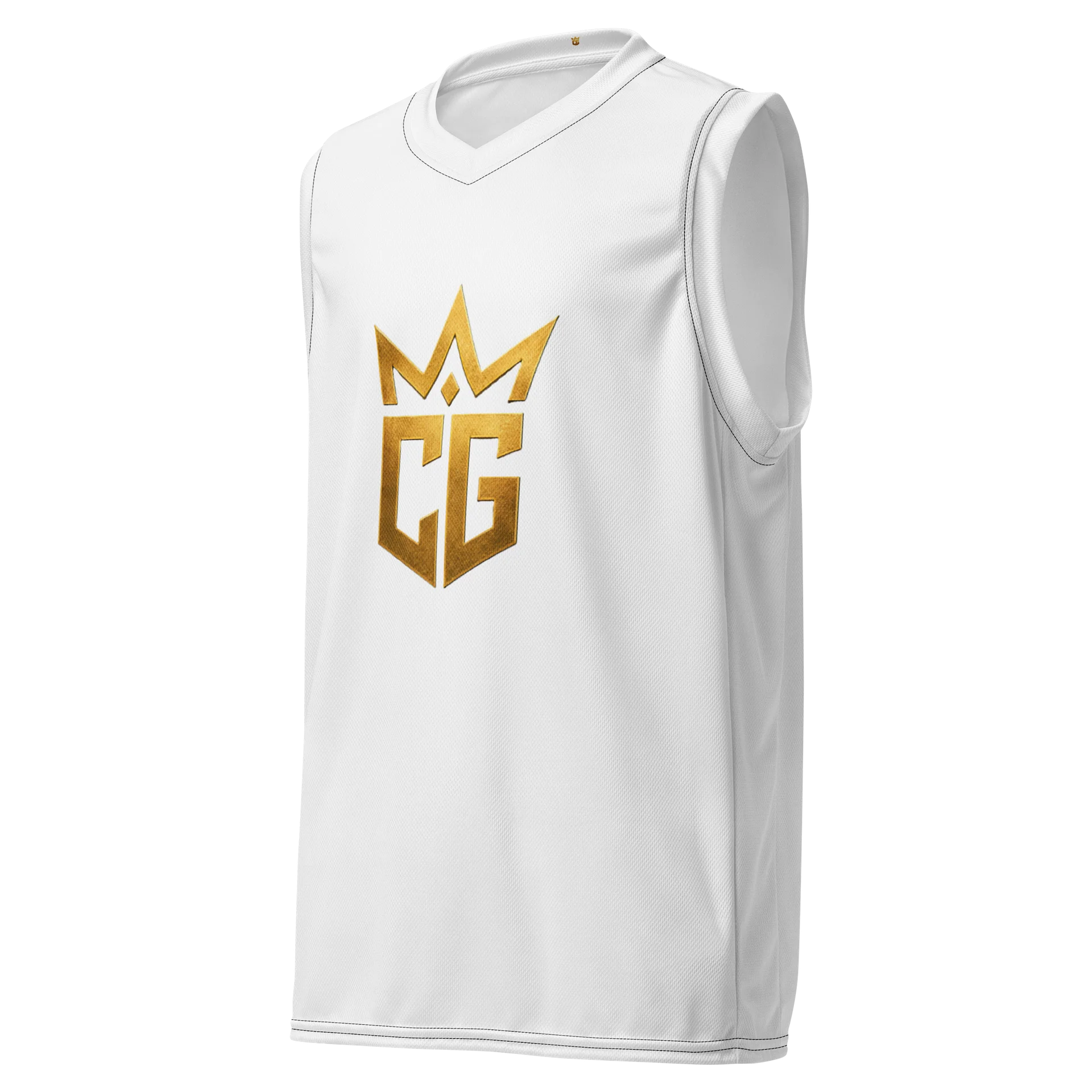 Premium CG White Basketball Jersey: Gold Edition product image (1)