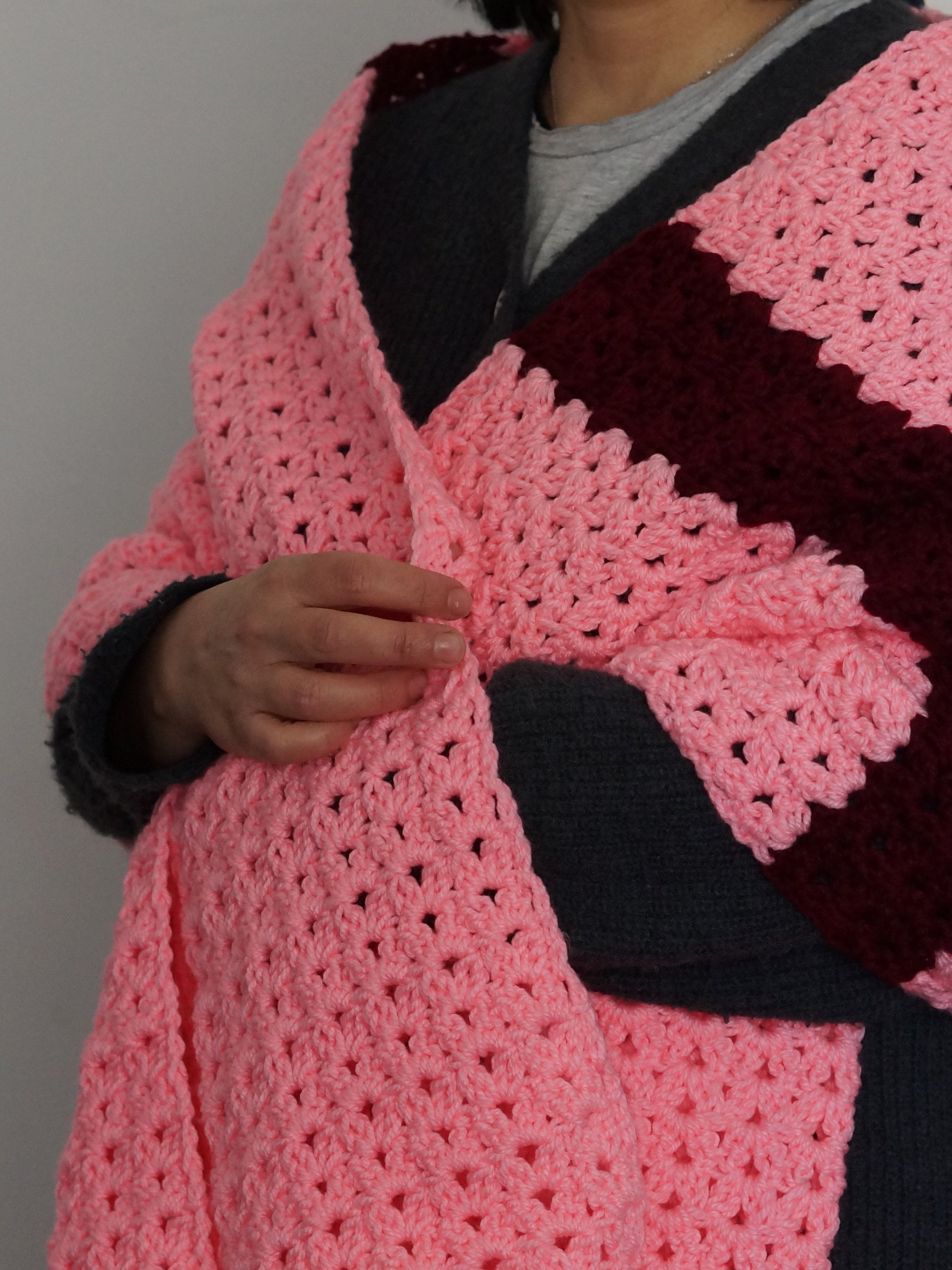 Rectangular double v stitch shawl crochet pattern product image (4)