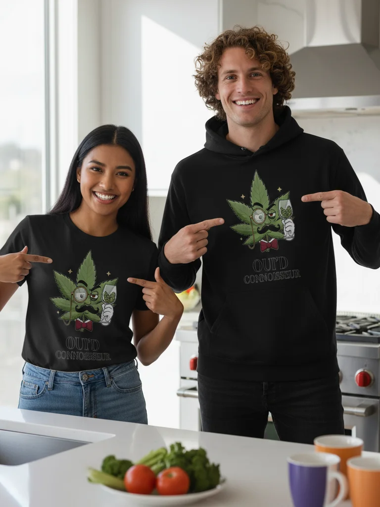 Oui'd Connoisseur Cannabis T-Shirt | Funny Weed Wine Expert Tee | Stoner Humor Shirt product image (4)