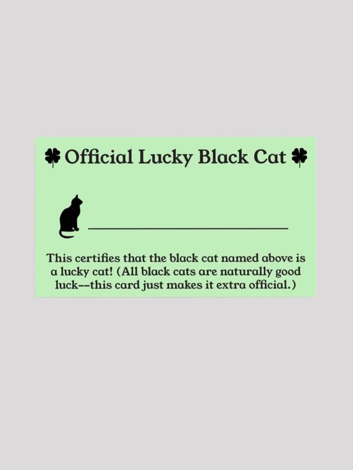 Official Lucky Black Cat card product image (1)