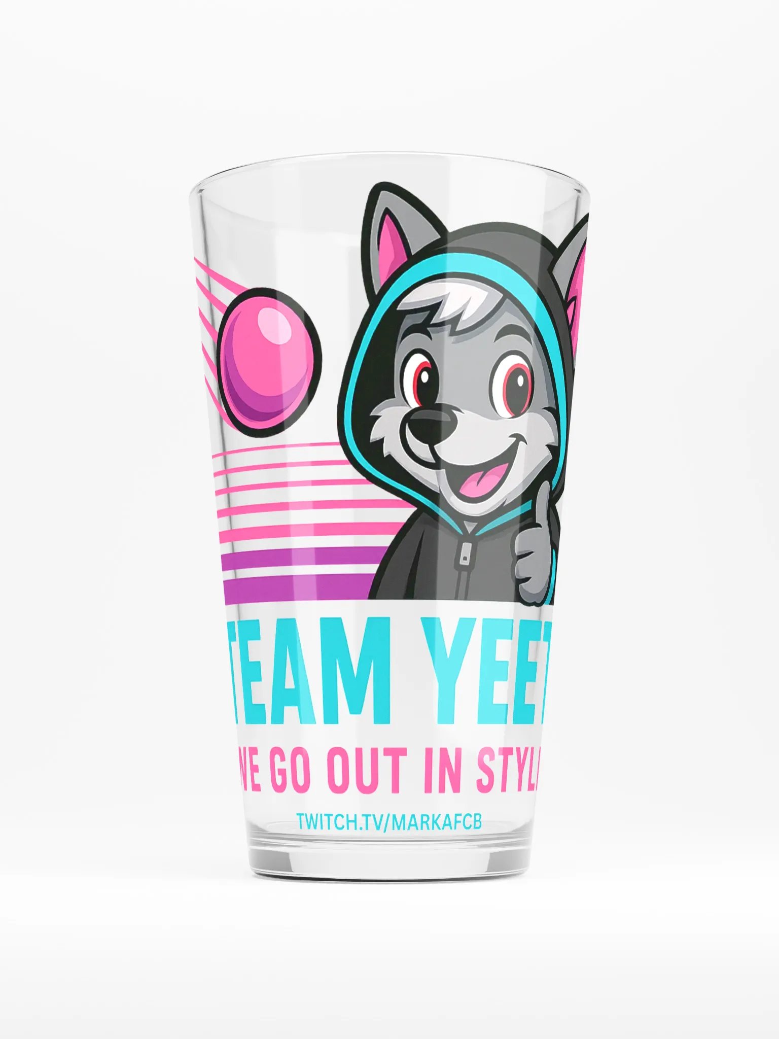 "TEAM YEET" PINT GLASS – Official Stream Mascot Edition product image (1)