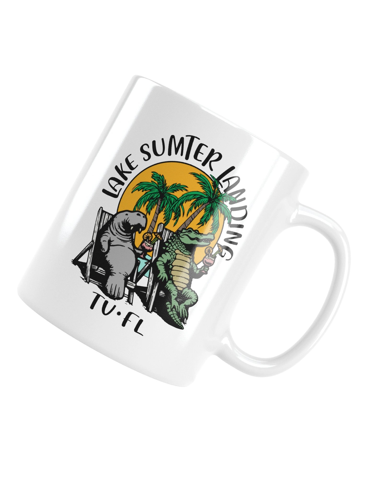 Lake Sumter Landing TV Florida USA Fun Manatee Alligator Design Coffee Mug product image (5)