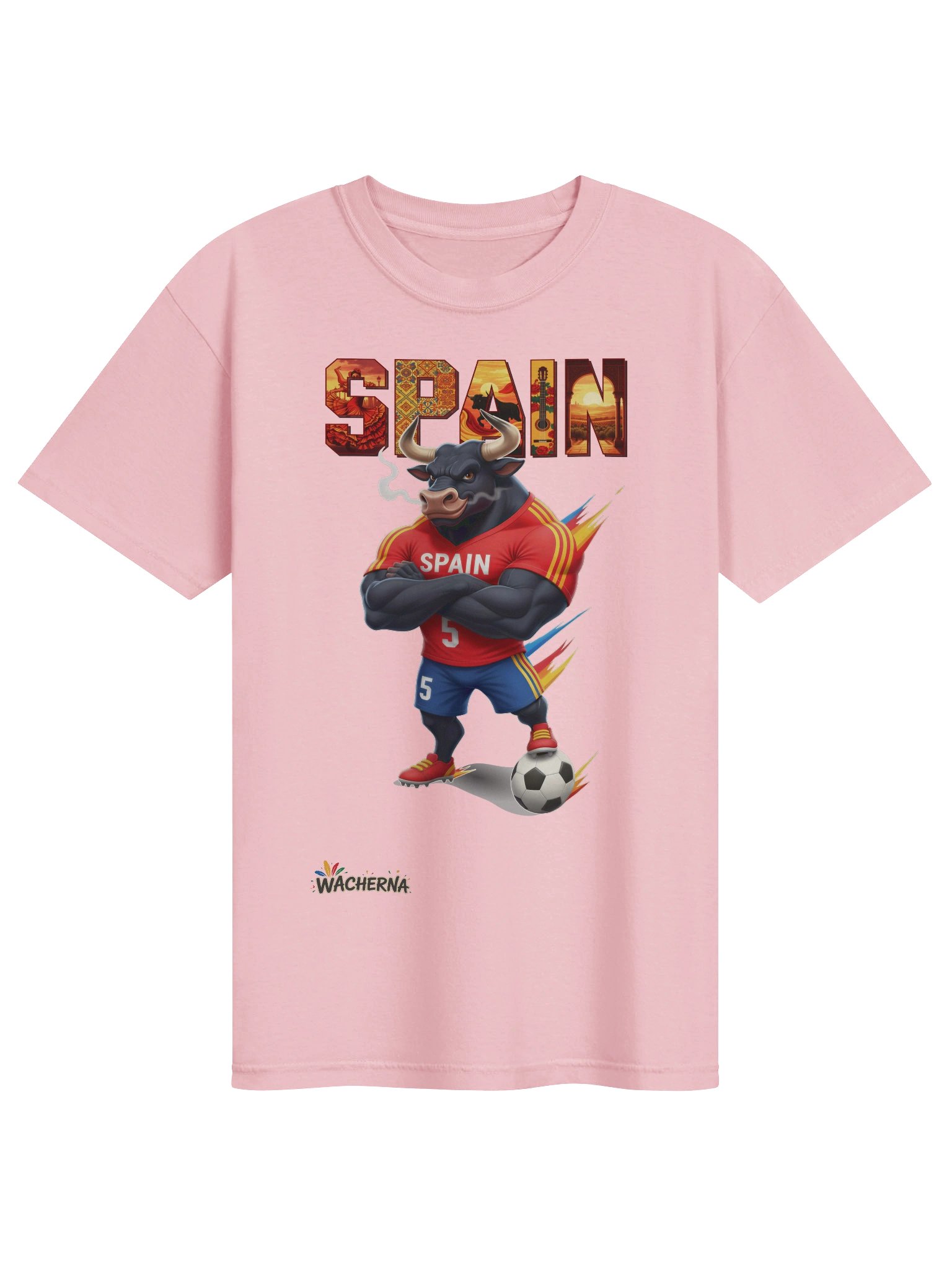 Spain Bull Mascot Fan Art T-Shirt – Vibrant Culture & Football Streetwear product image (3)