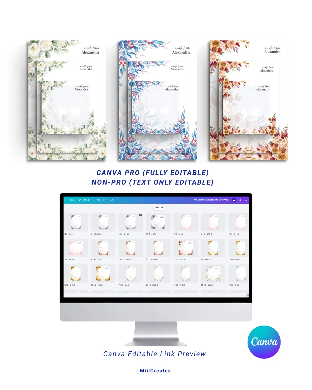 Watercolor Floral Notepad product image (3)
