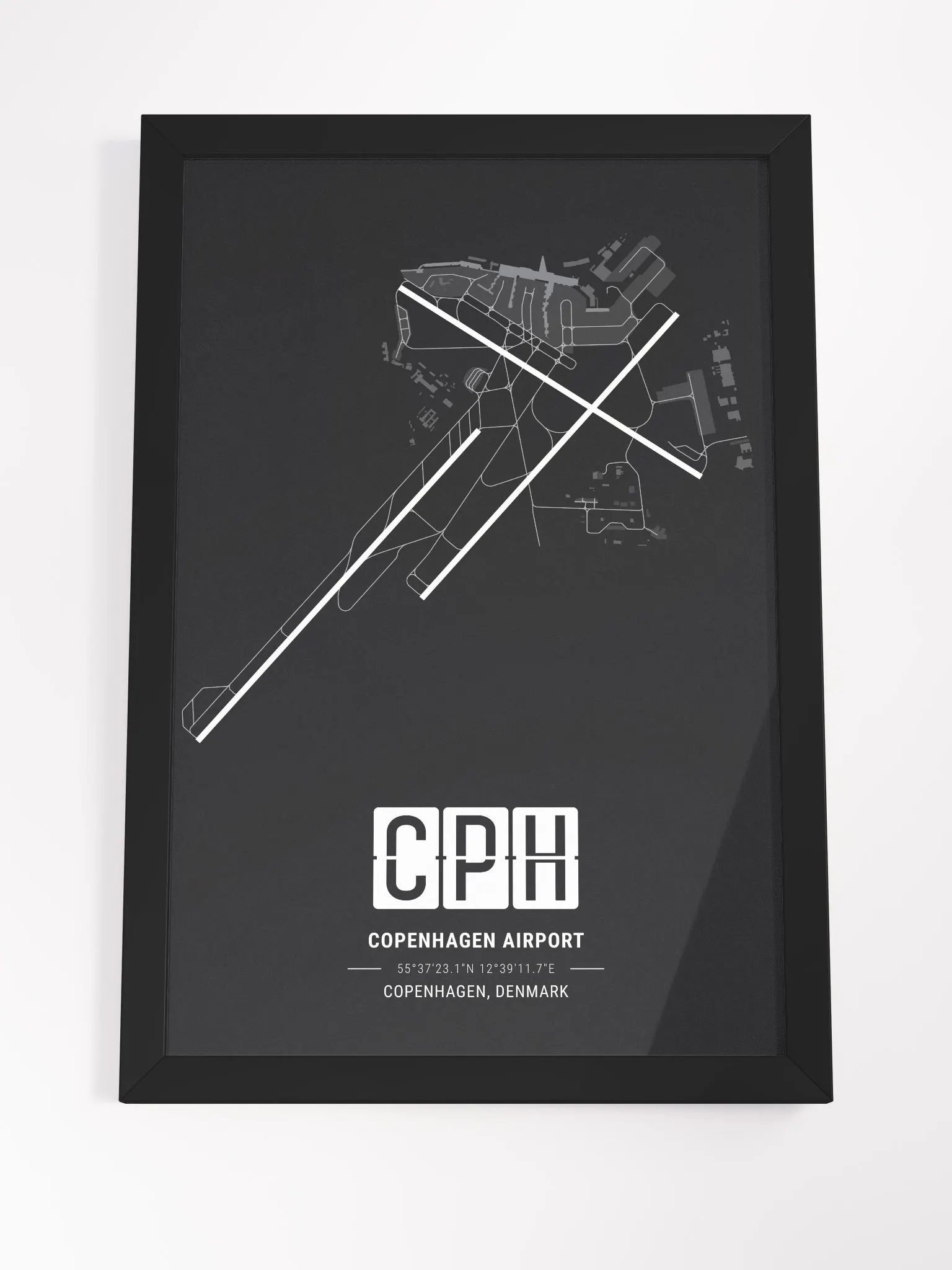 Framed Airport CPH Premium Map On Matt Paper product image (4)