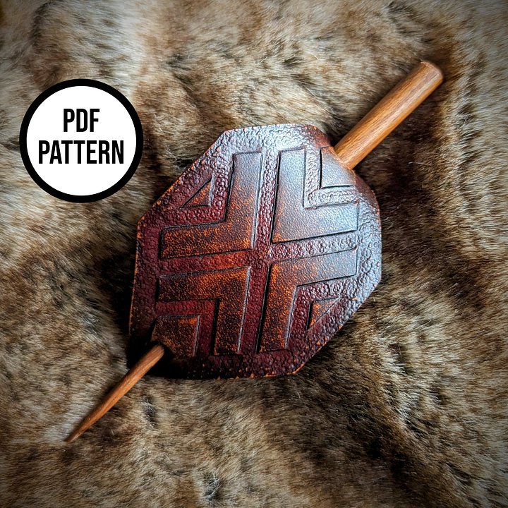 Fili Leather Hair Stick - PDF Pattern for Leatherwork product image (1)