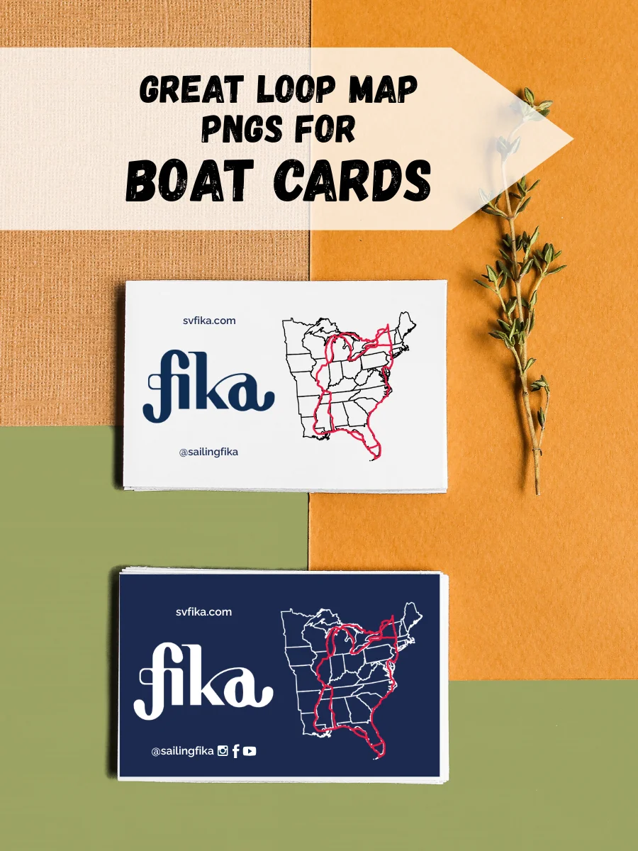 Great Loop Map Outline for Boat Cards – Digital Download (PNG) product image (2)