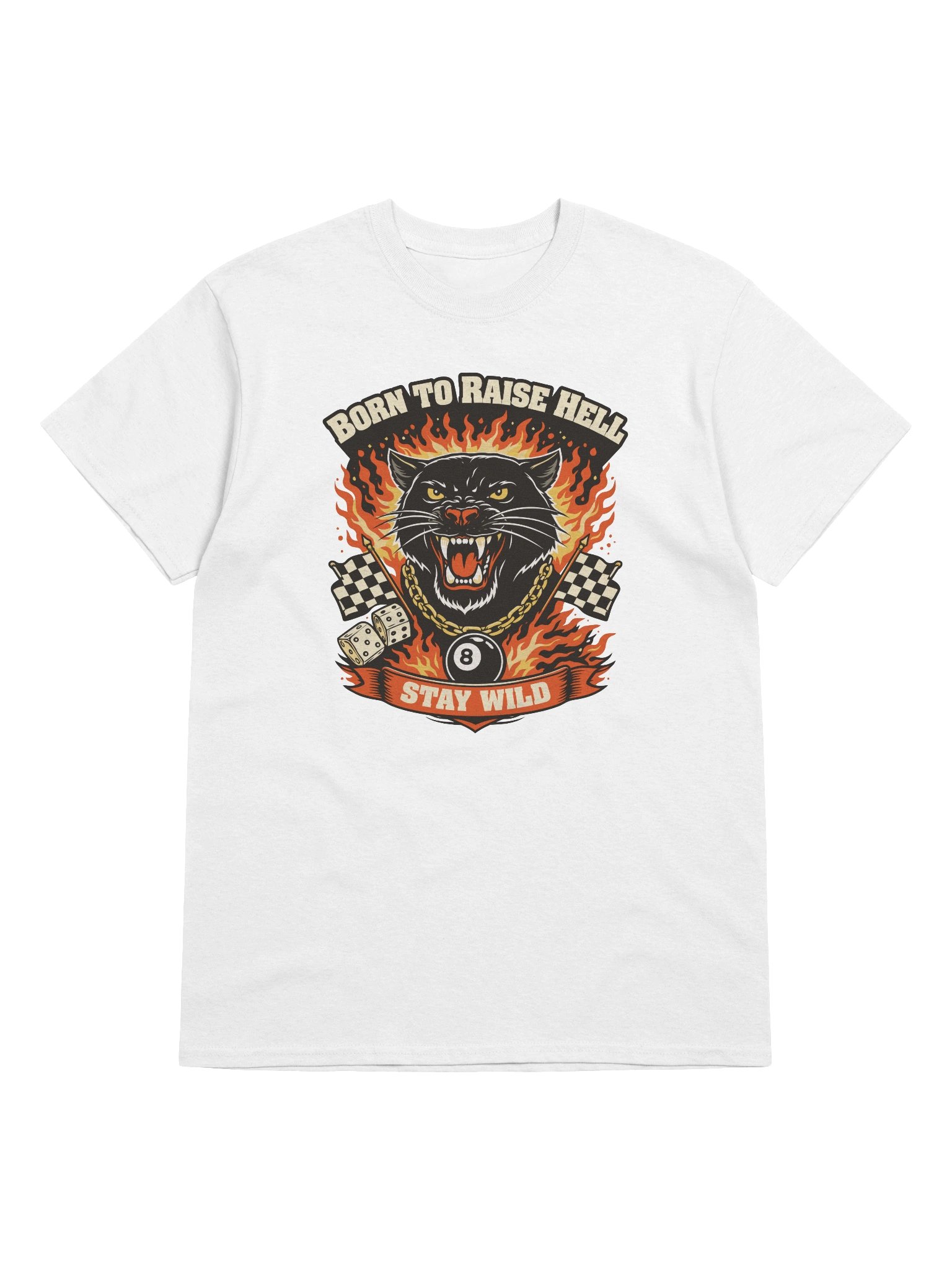 Born to Raise Hell Panther – Bold Retro Biker T-Shirt product image (41)