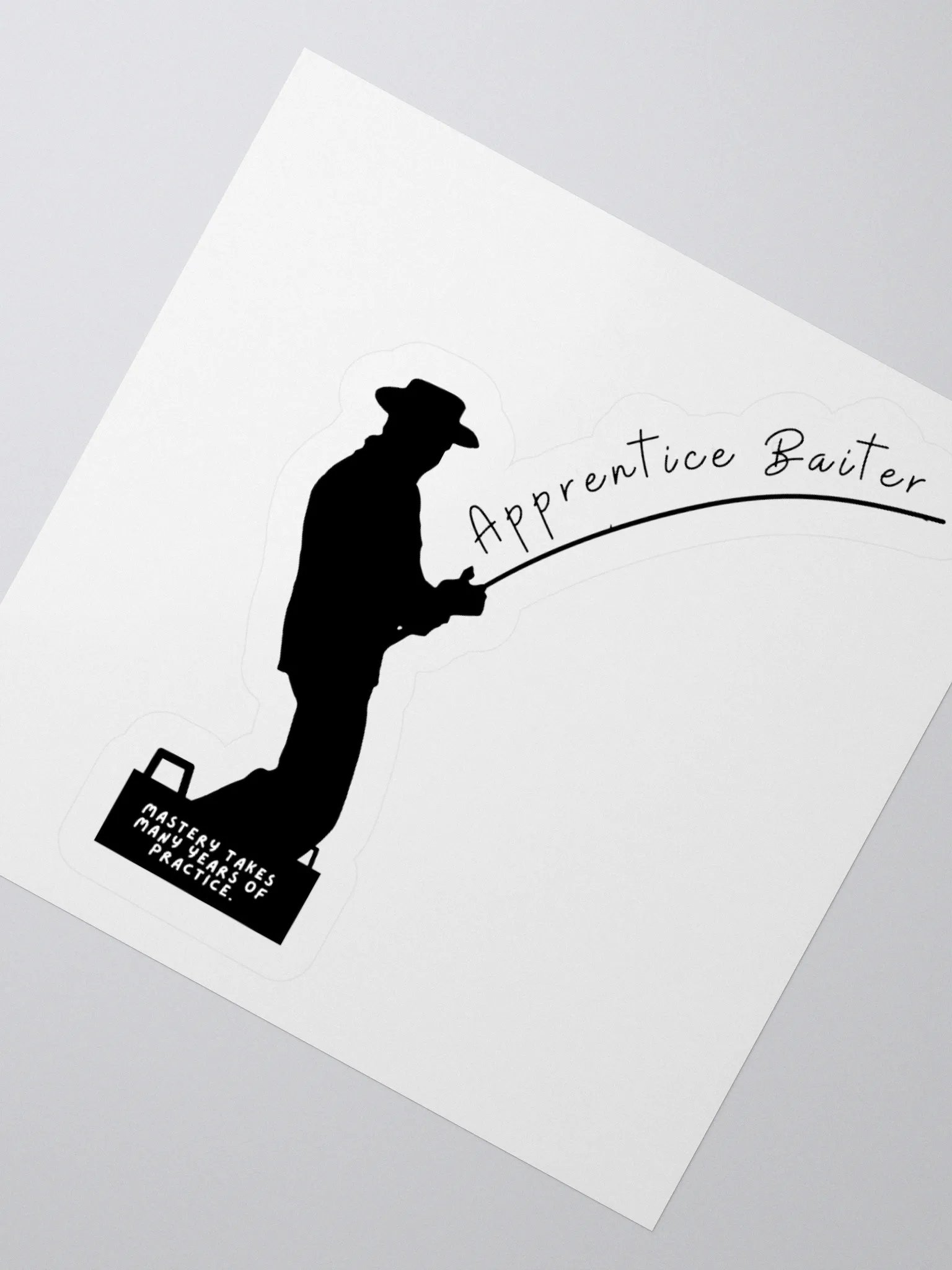 Apprentice Baiter - Mastery Takes Many Years of Practice Fishing Sticker product image (5)