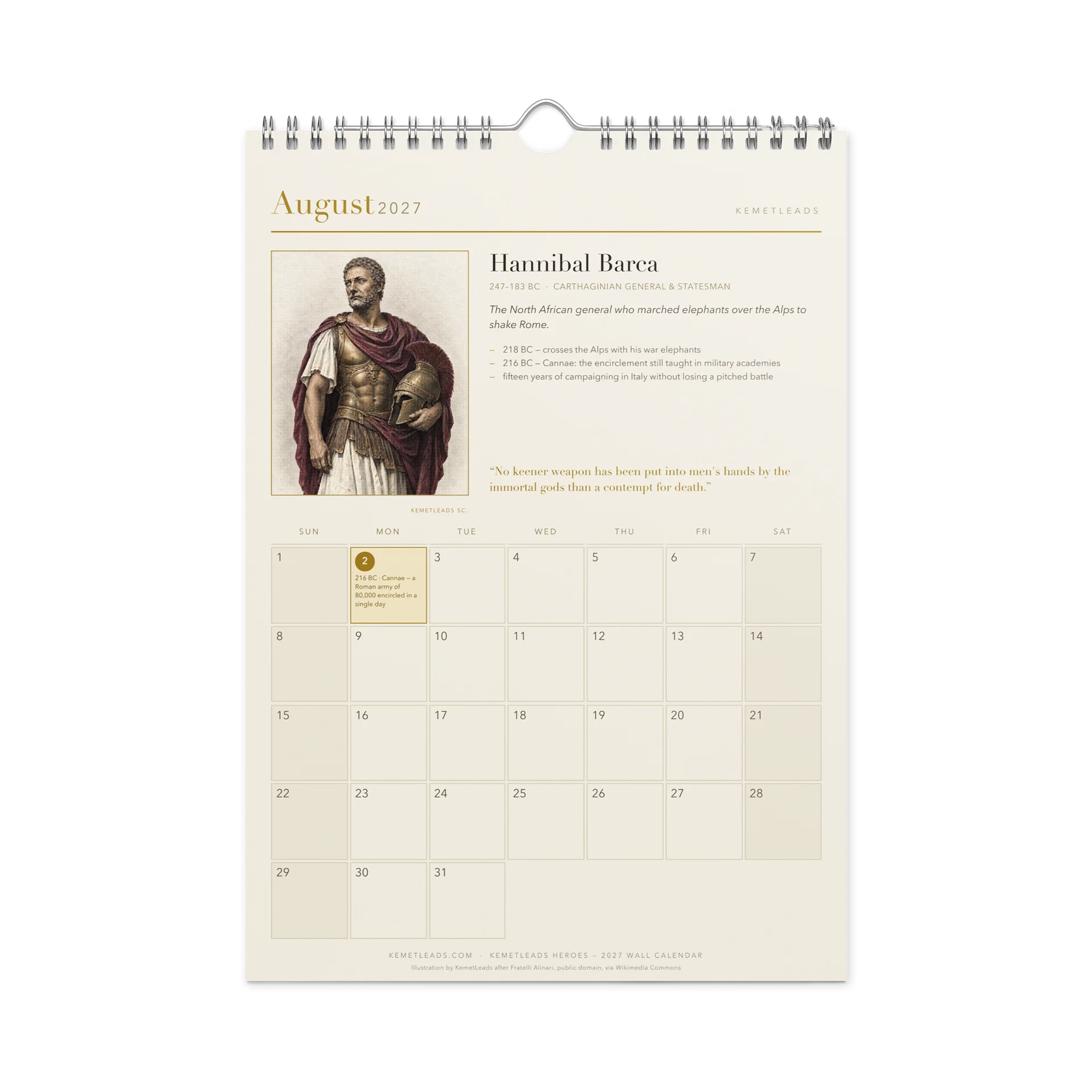 KemetLeads Heroes — 2027 Wall Calendar product image (2)