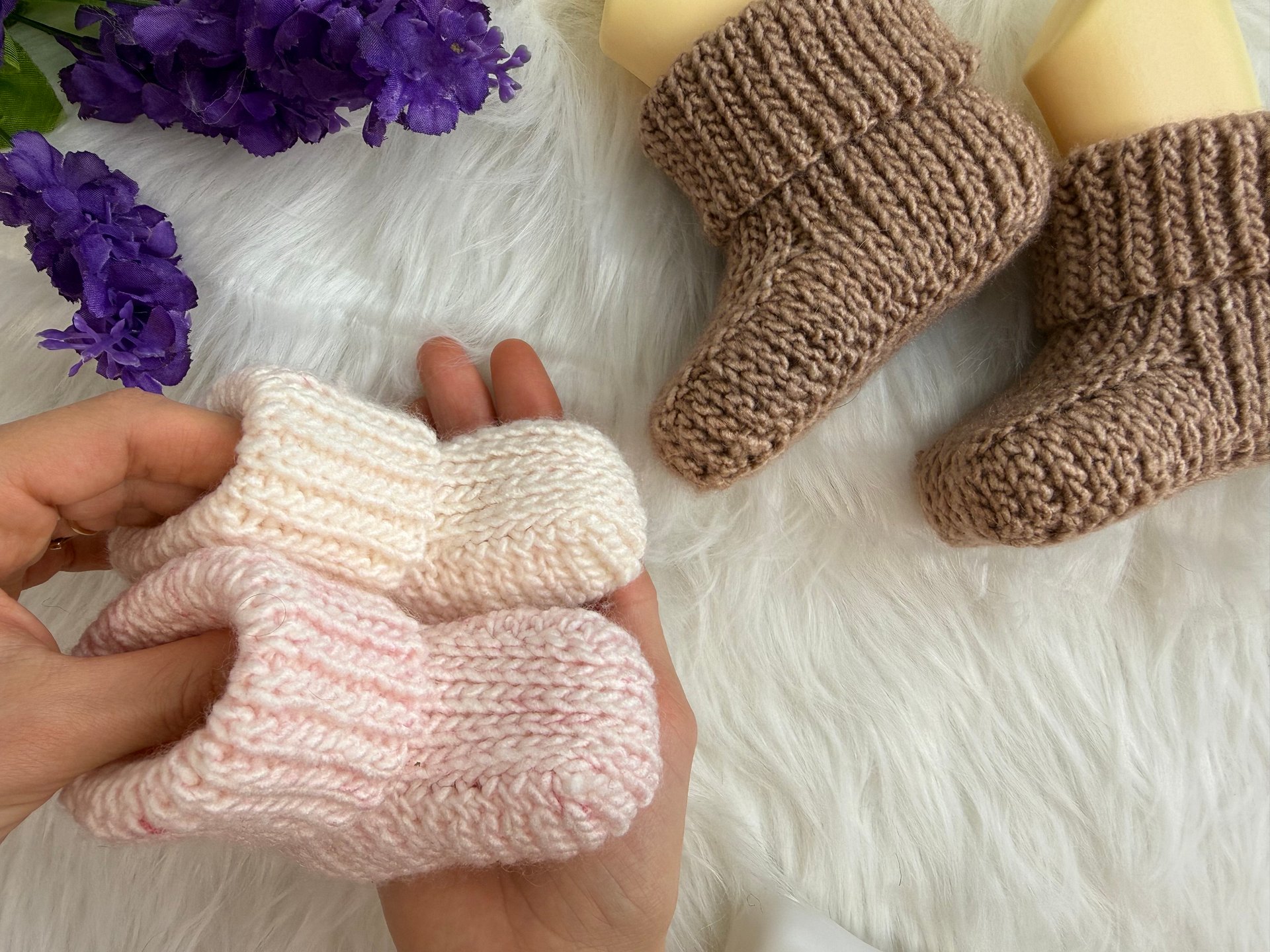 Crochet Ribbed Baby Booties Pattern product image (5)