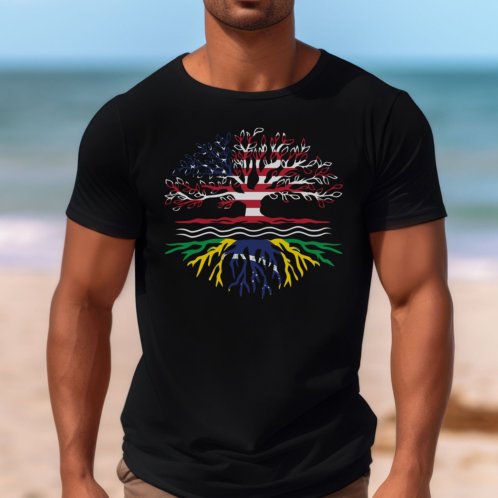 USA Brazil Roots Graphic Shirt, Patriotic Tee, American & Brazilian Pride, Unisex T-Shirt product image (2)