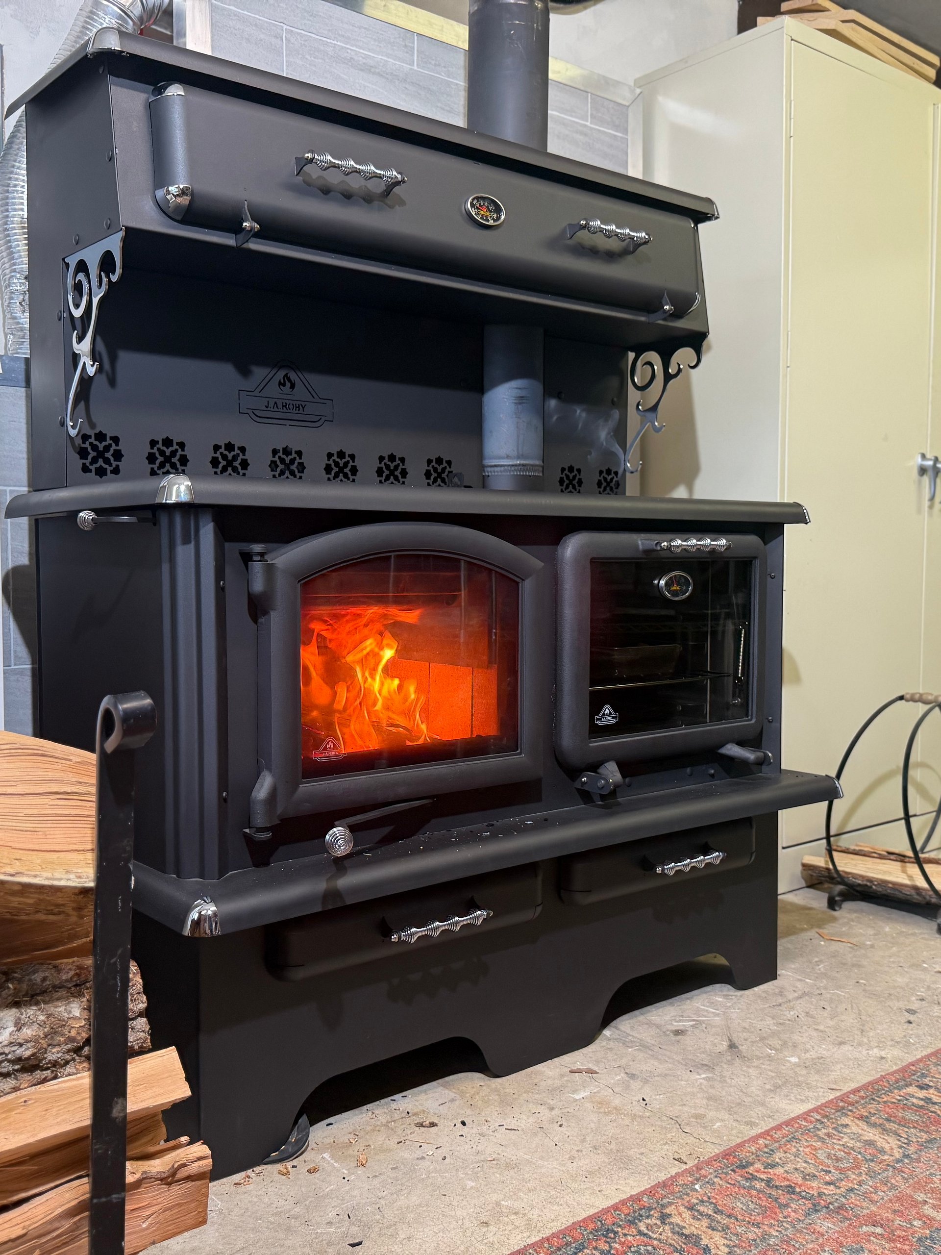 JA Roby Cuisiniere Wood Cook Stove with Top Warming Oven product image (1)