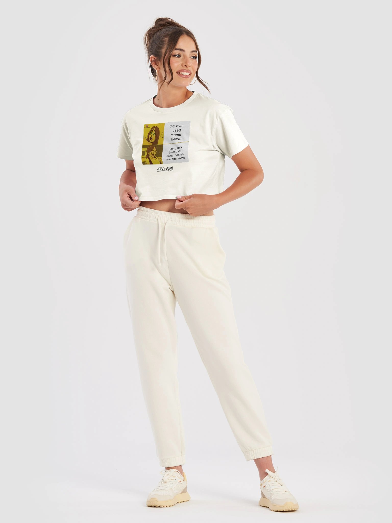P*rn Memes Are Awesome Crop Top (white) product image (3)