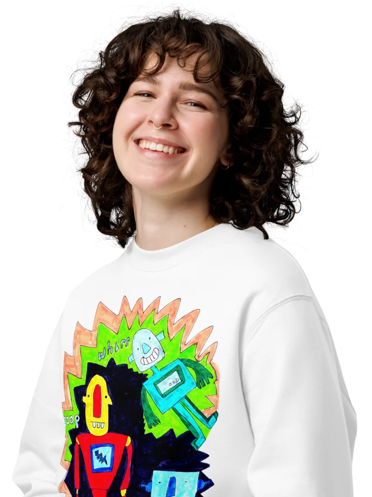 Whimsical Robot Trio Unisex Sweatshirt product image (8)