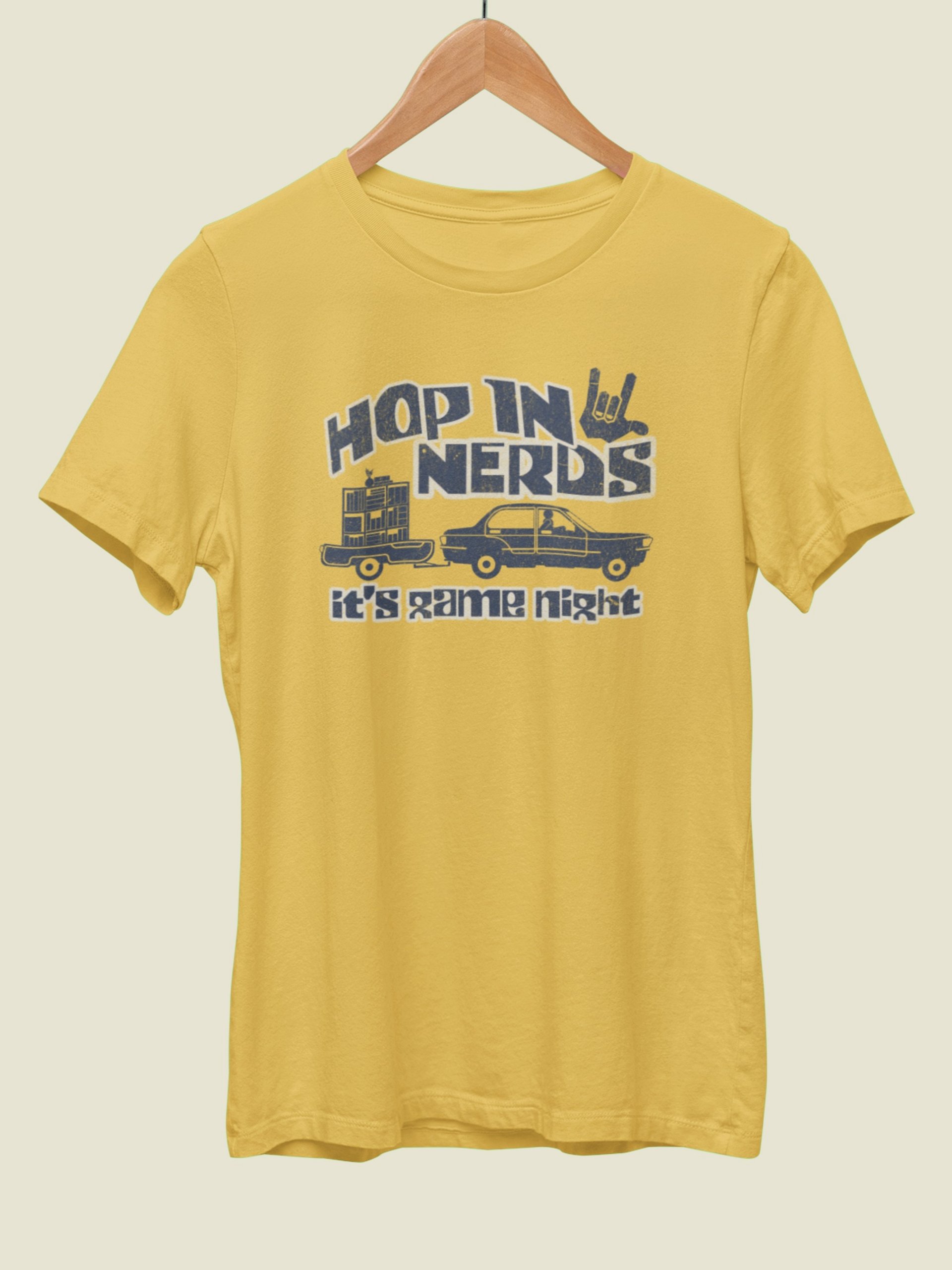Nerdy Retro Shirt for Board Gamers, Board Game Night T-shirt in Yellow product image (2)