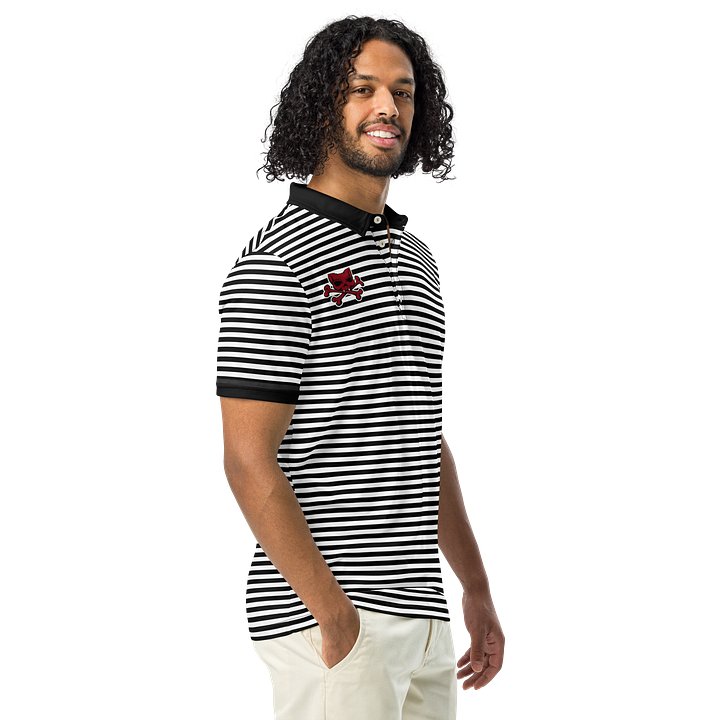 White and Blaque Red Kat Skull Polo product image (1)