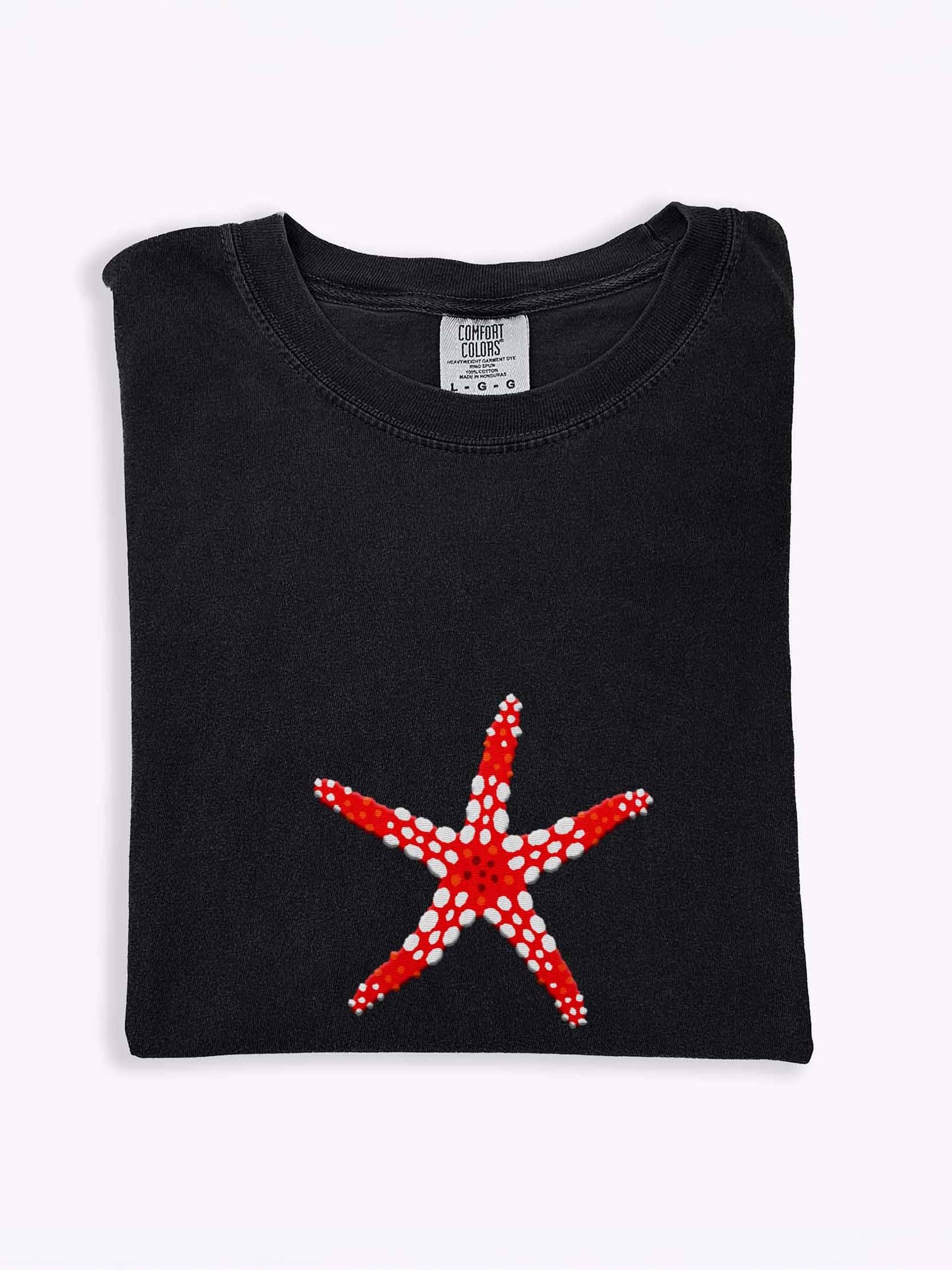 Fromia Sea Star Embroidered Shirt | Red Reef Starfish Marine Life Tee | Ocean Lover Apparel product image (1)