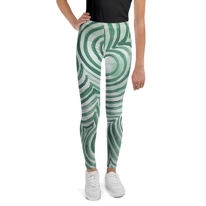 "Green Swirl" Youth Leggings product image (1)