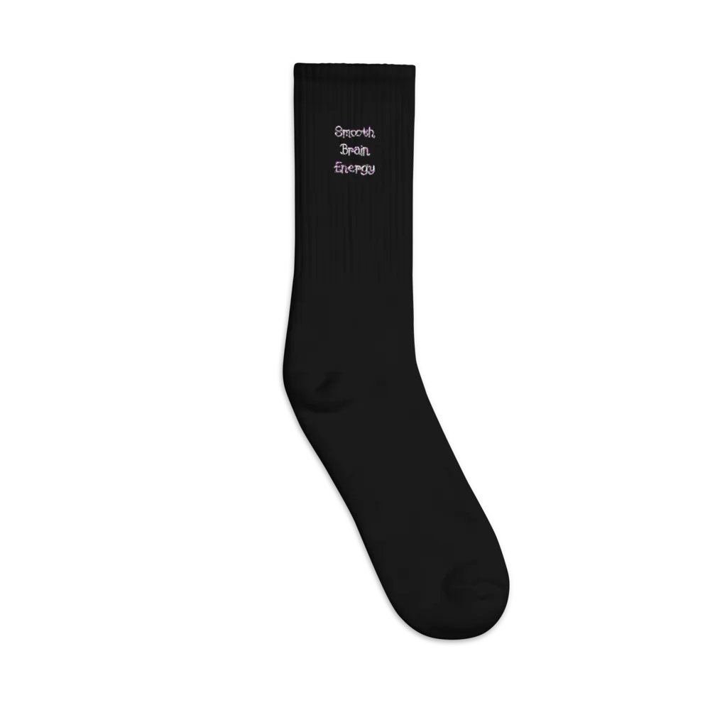 Smooth Brain Energy Embroidered Crew Socks product image (1)