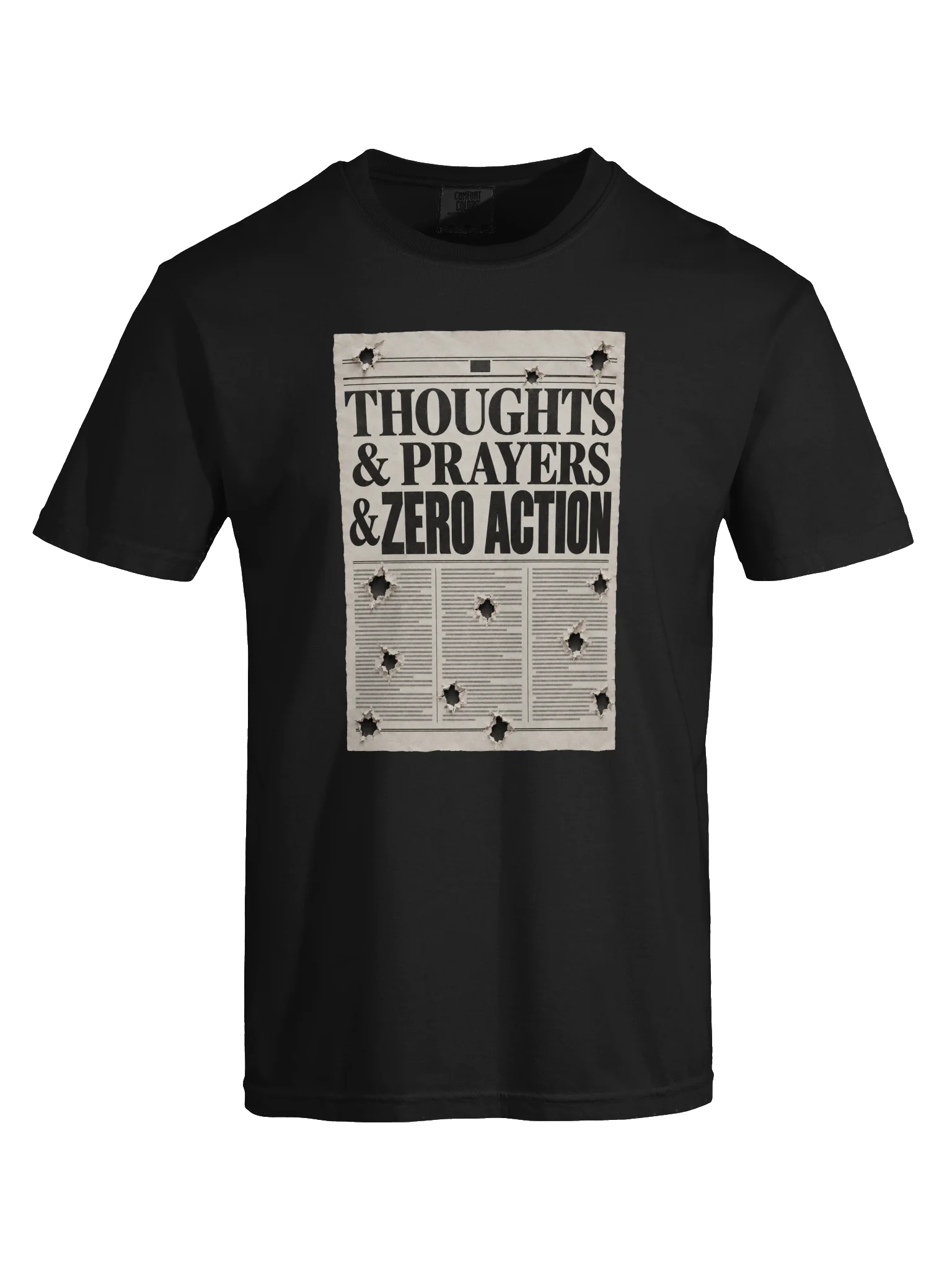 Thoughts & Prayers & Zero Action — Newspaper Tee product image (9)
