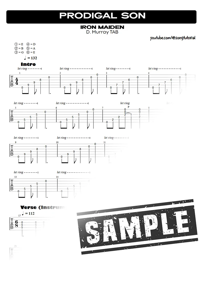 Prodigal Son | PDF Tab + Guitar Pro | Iron Maiden product image (2)