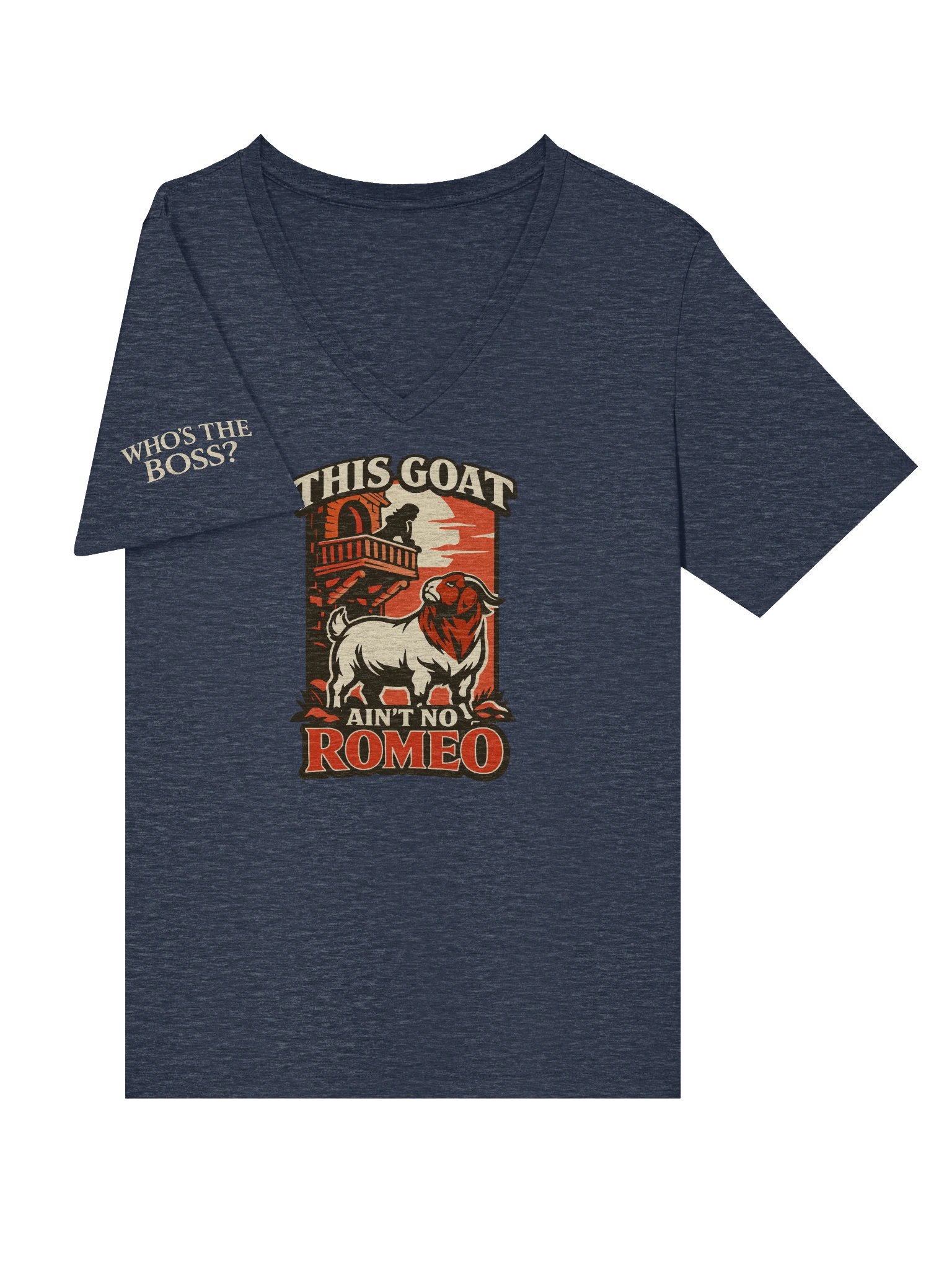 ROUND 44: THIS GOAT AIN'T NO ROMEO WOMEN'S V-NECK product image (1)