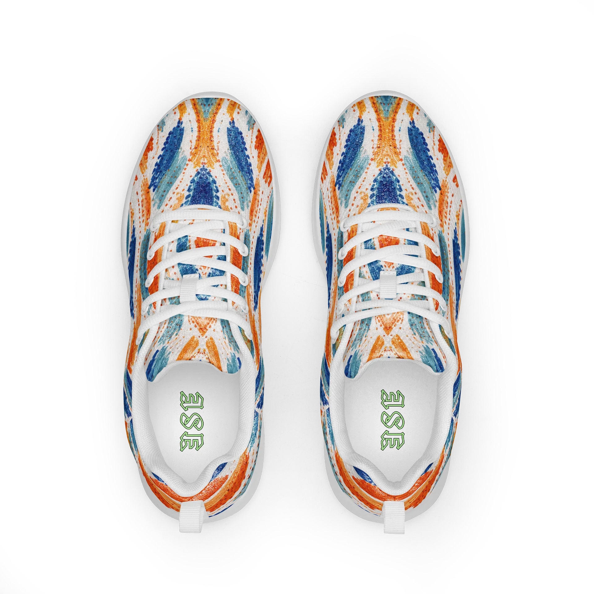 Tribal Fusion: Vibrant Azure & Amber Women's Sneakers product image (3)
