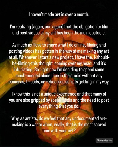 In case you’ve been expecting a new video or new art from me - this has been the tug of war in my head for, really, the last ...