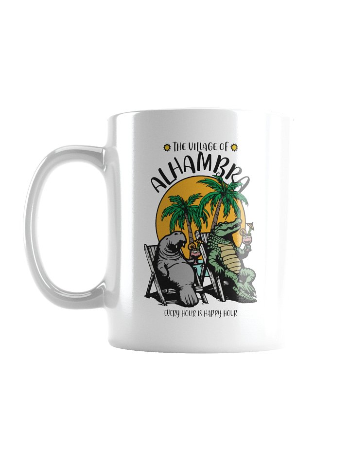 The Village of Alhambra TV Florida USA Fun Manatee Alligator Design Coffee Mug product image (3)