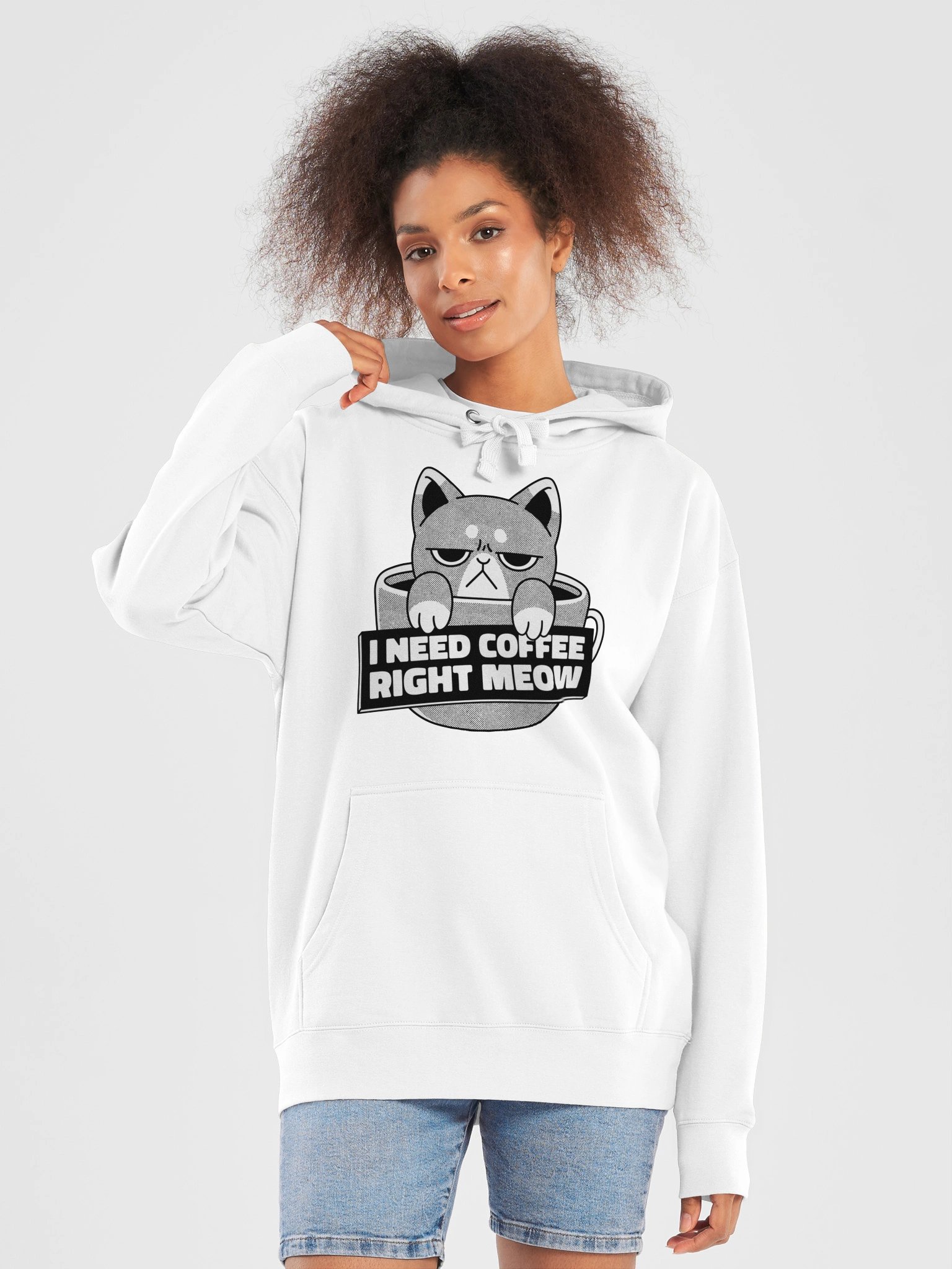 I Need Coffee Right Meow Hoodie product image (4)