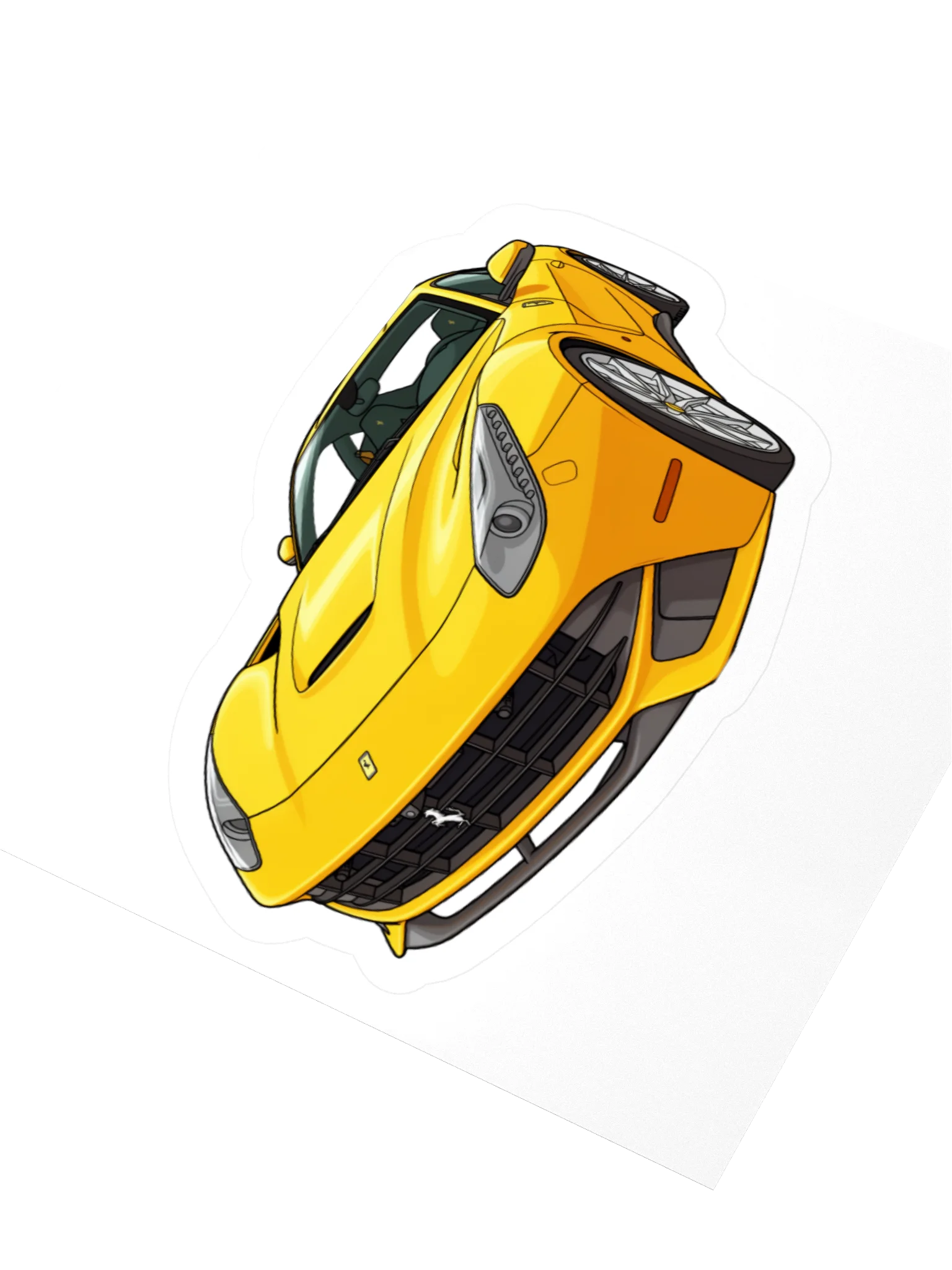 Yellow Ferrari F12 Berlinetta Sticker (Retro, Sketch, Silhouette) product image (8)