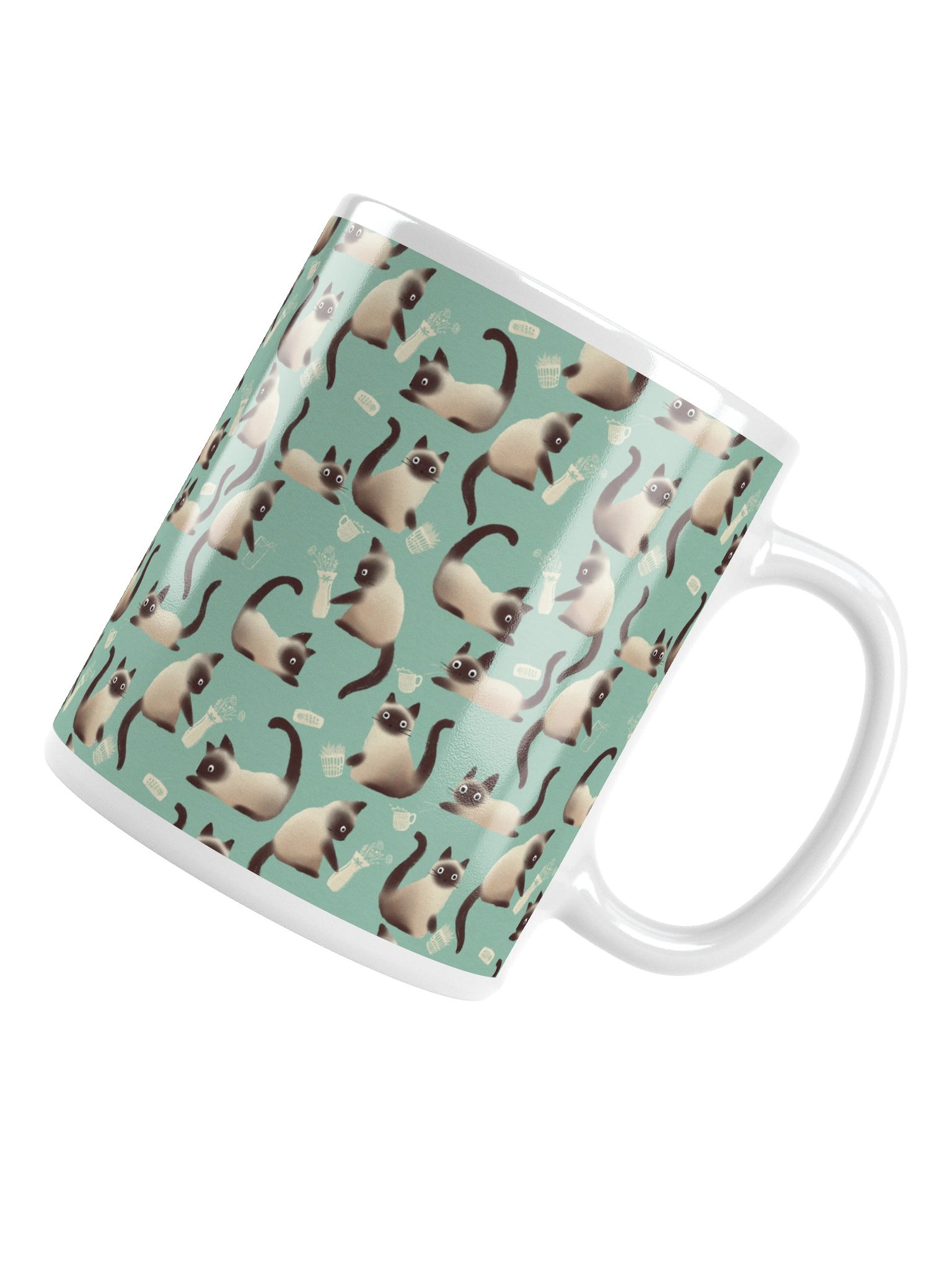 Bad Siamese Cats Knocking Stuff Over Coffee Mug, Mint product image (5)
