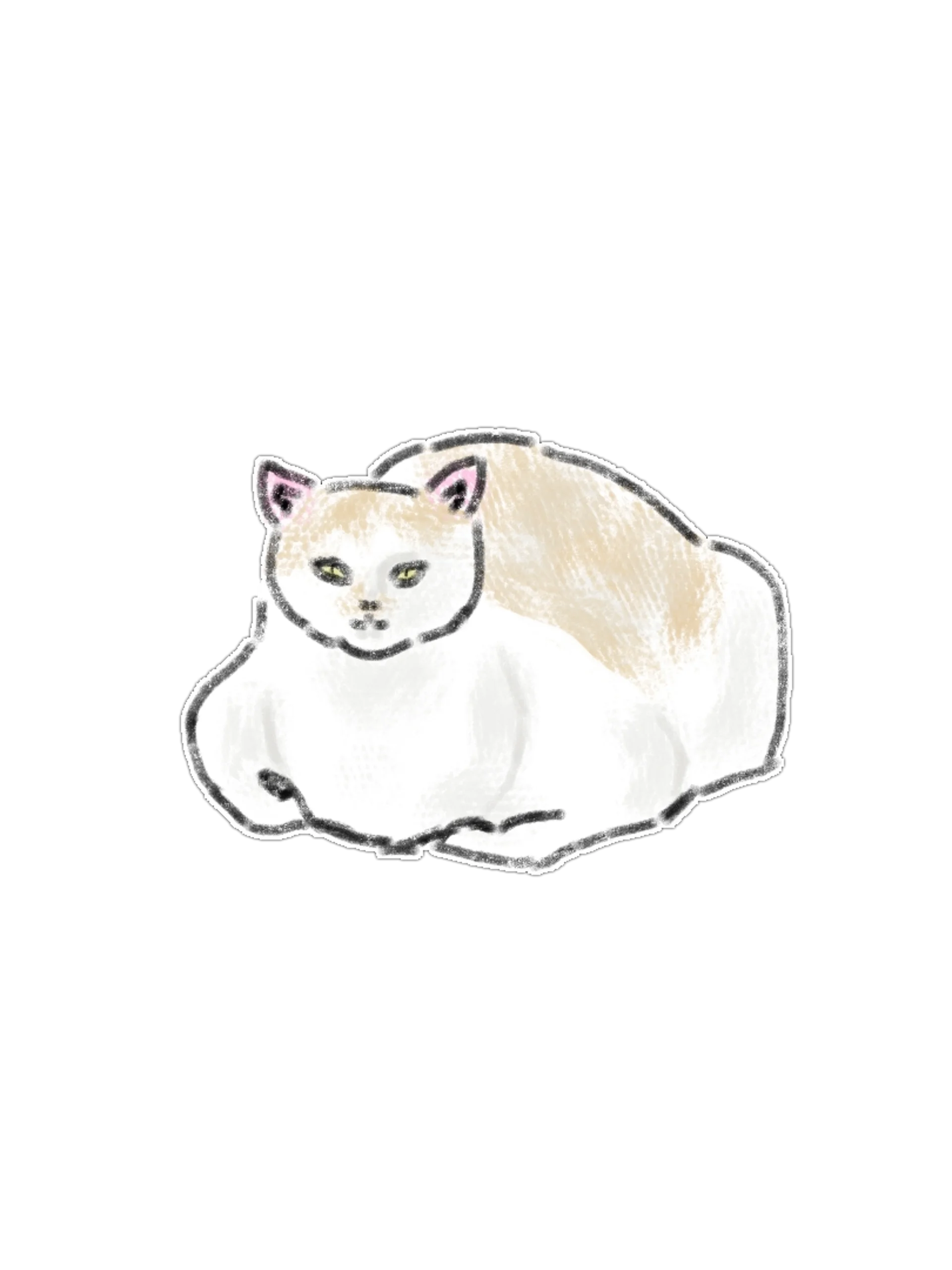 Aesthetic Hand-Drawn Watercolor Cat Sticker & Clipart Pack product image (2)