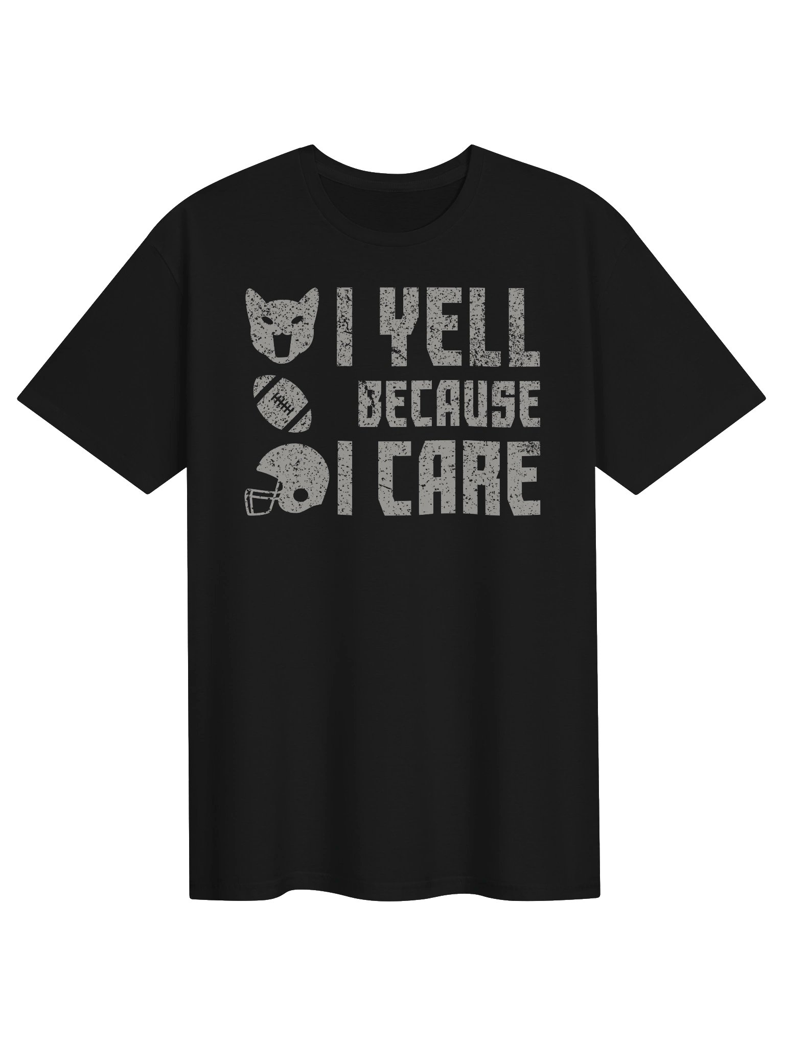 American Football Cat (I Yell Because I Care) - Unisex Adult Super Soft Lightweight T-shirt product image (1)