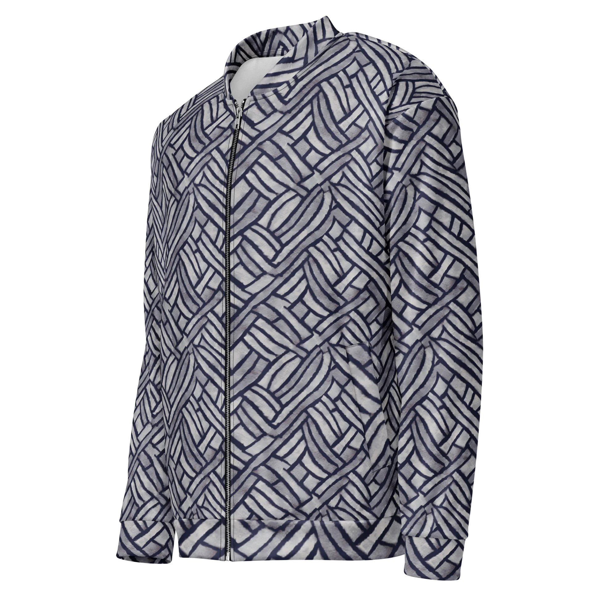 Grey Rectangles Bomber Jacket product image (3)