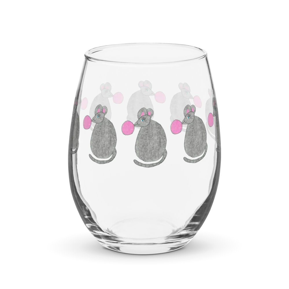 Bubblegum mouse Stemless Wine Glass product image (4)