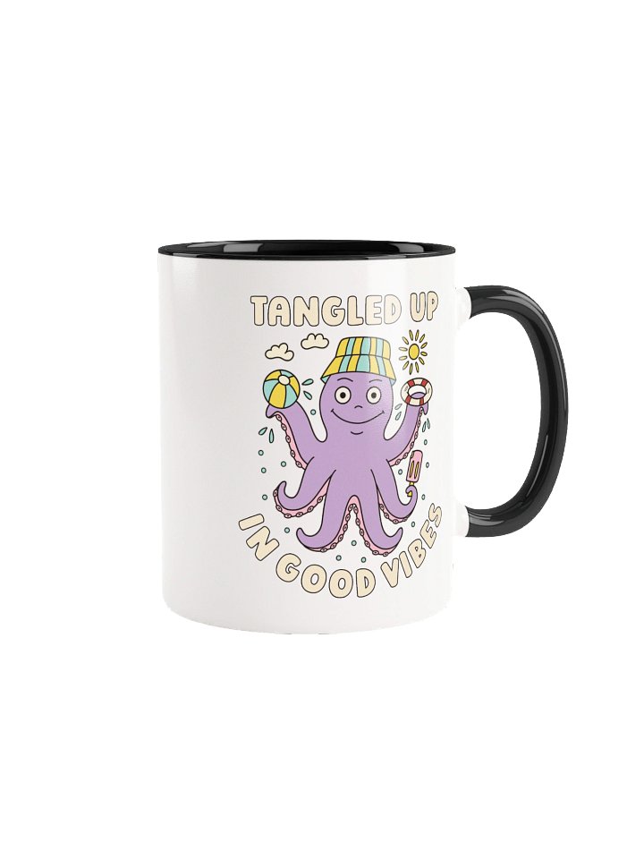 Tangled Up In Good Vibes Cute Silly Funny Octopus Mug product image (2)