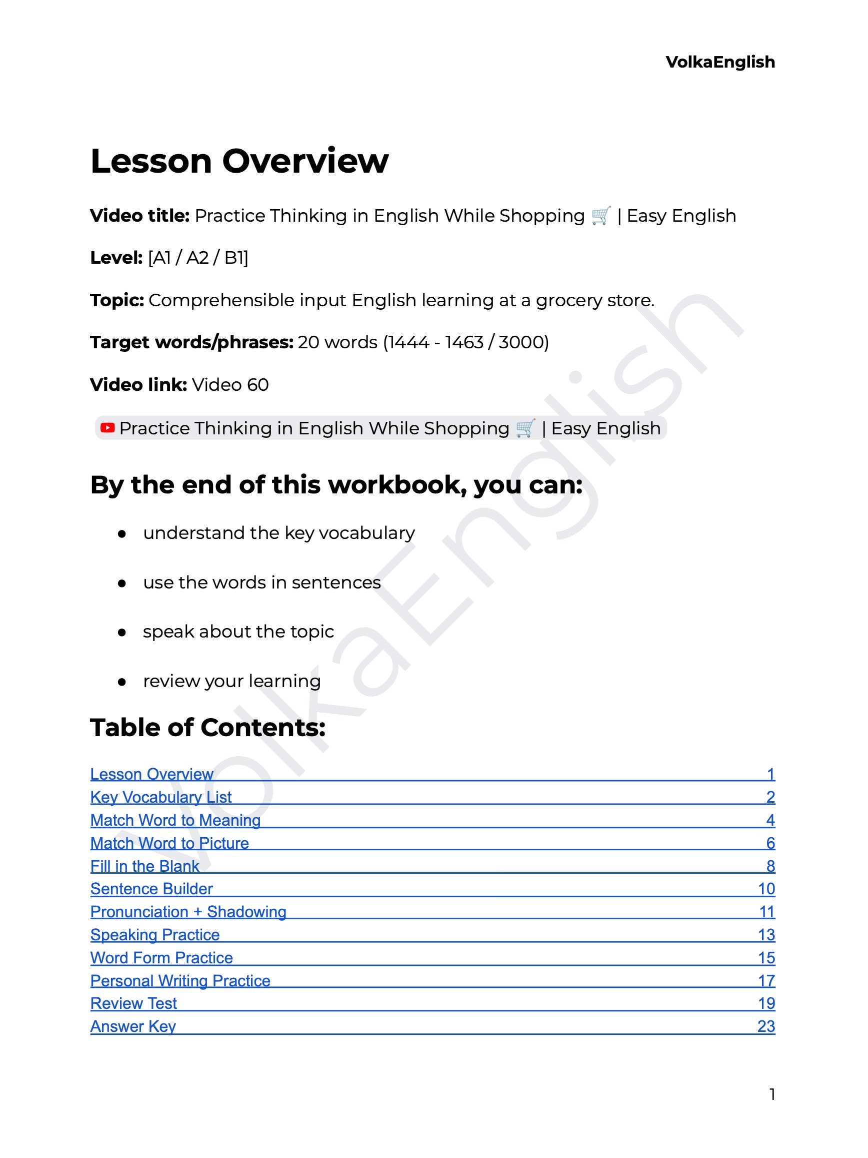 Practice Thinking in English While Shopping 🛒 | Easy English - Video 60 Study Pack product image (2)