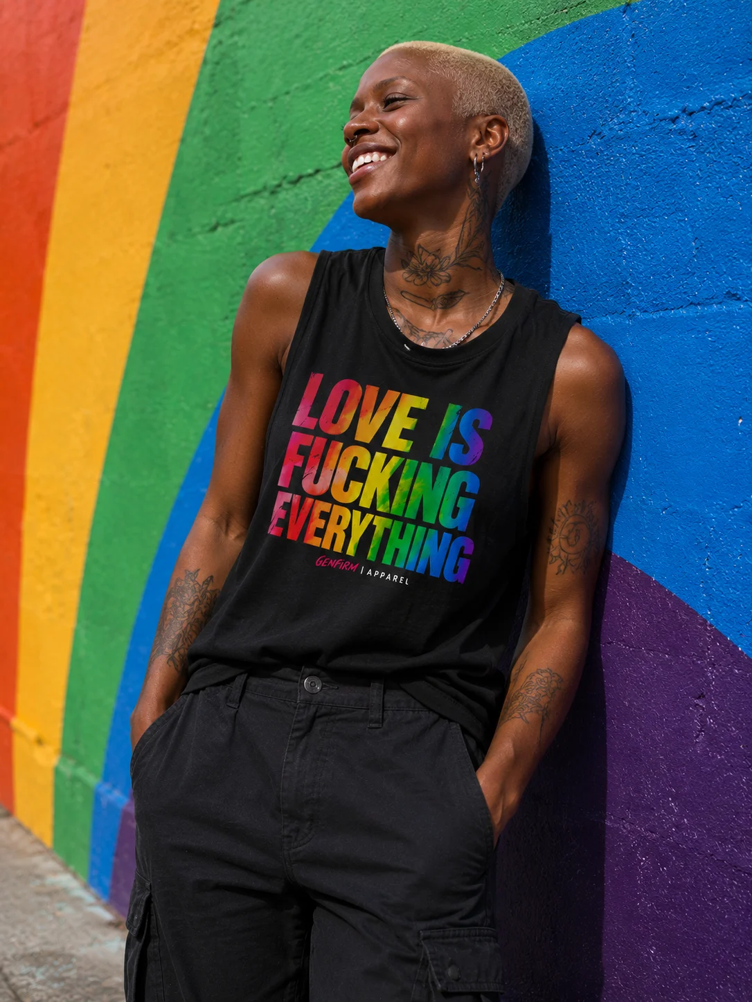 Love Is Fucking Everything Rainbow Tank | Gender-Free product image (1)