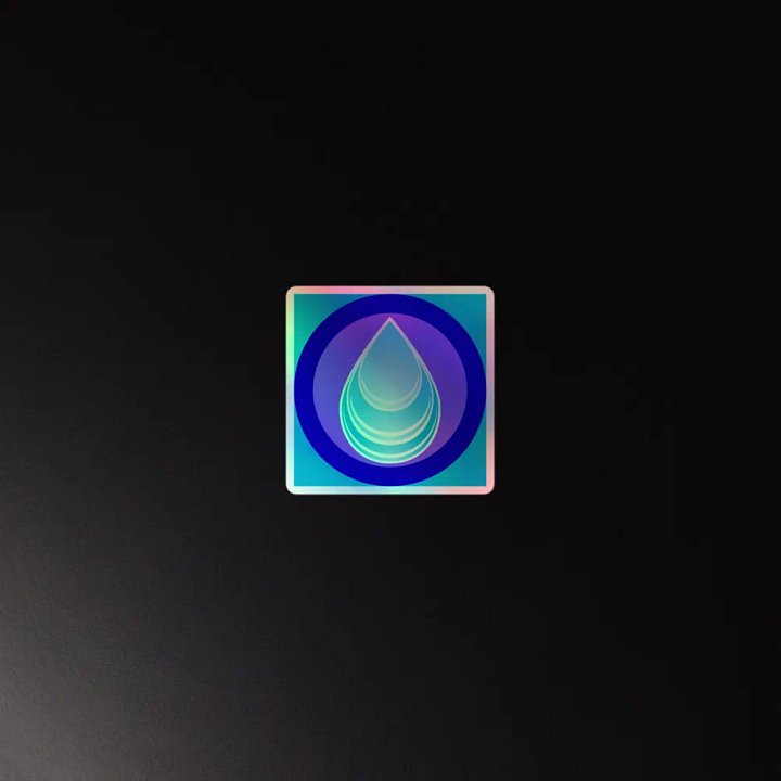 aqua drop holo sticker product image (4)