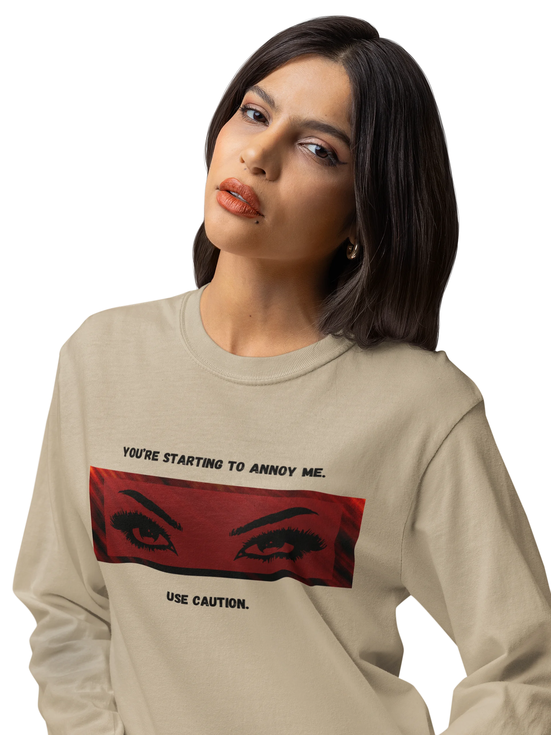 "Use Caution" Heavyweight Long Sleeve T-shirt product image (2)