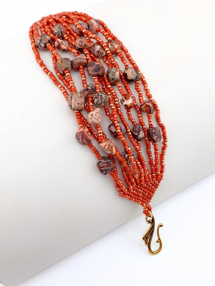 Leopard Skin Jasper Beaded Multi-strand Bracelet product image (2)