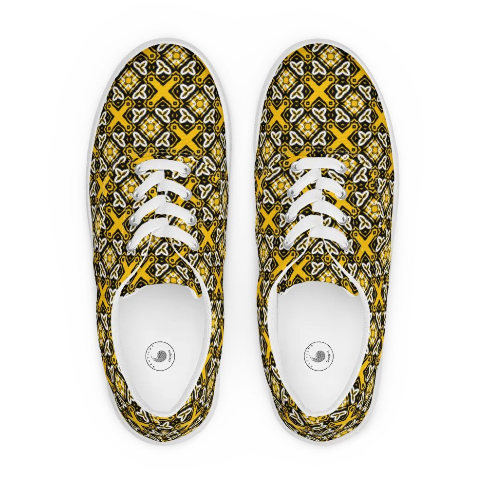Symmetry in Yellow: Women's Lace-Up Canvas Shoes product image (4)